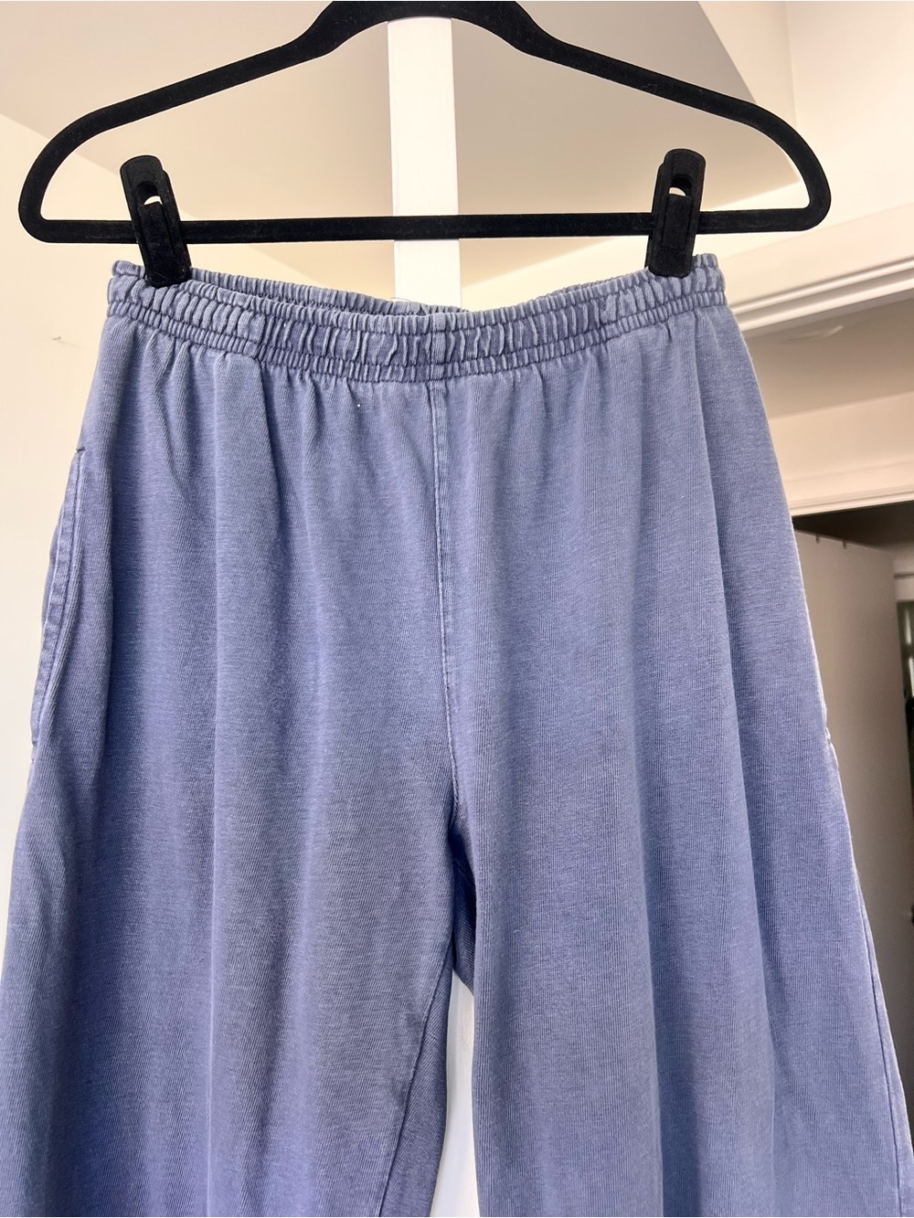 Brandy Melville Cotton Pull On Straight Leg Pants Blue Size Small - Picture 3 of 6